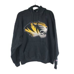 Champion Mens Black Mizzou Missouri Tigers Graphic Hoodie Size XL